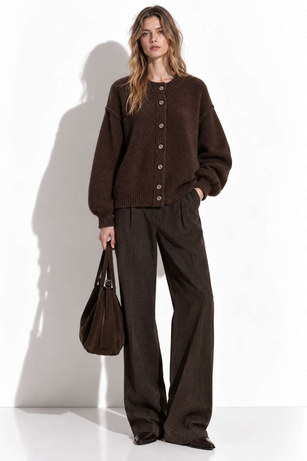 Cardigan a Maglia con Girocollo e Bottoni | Stile Casual