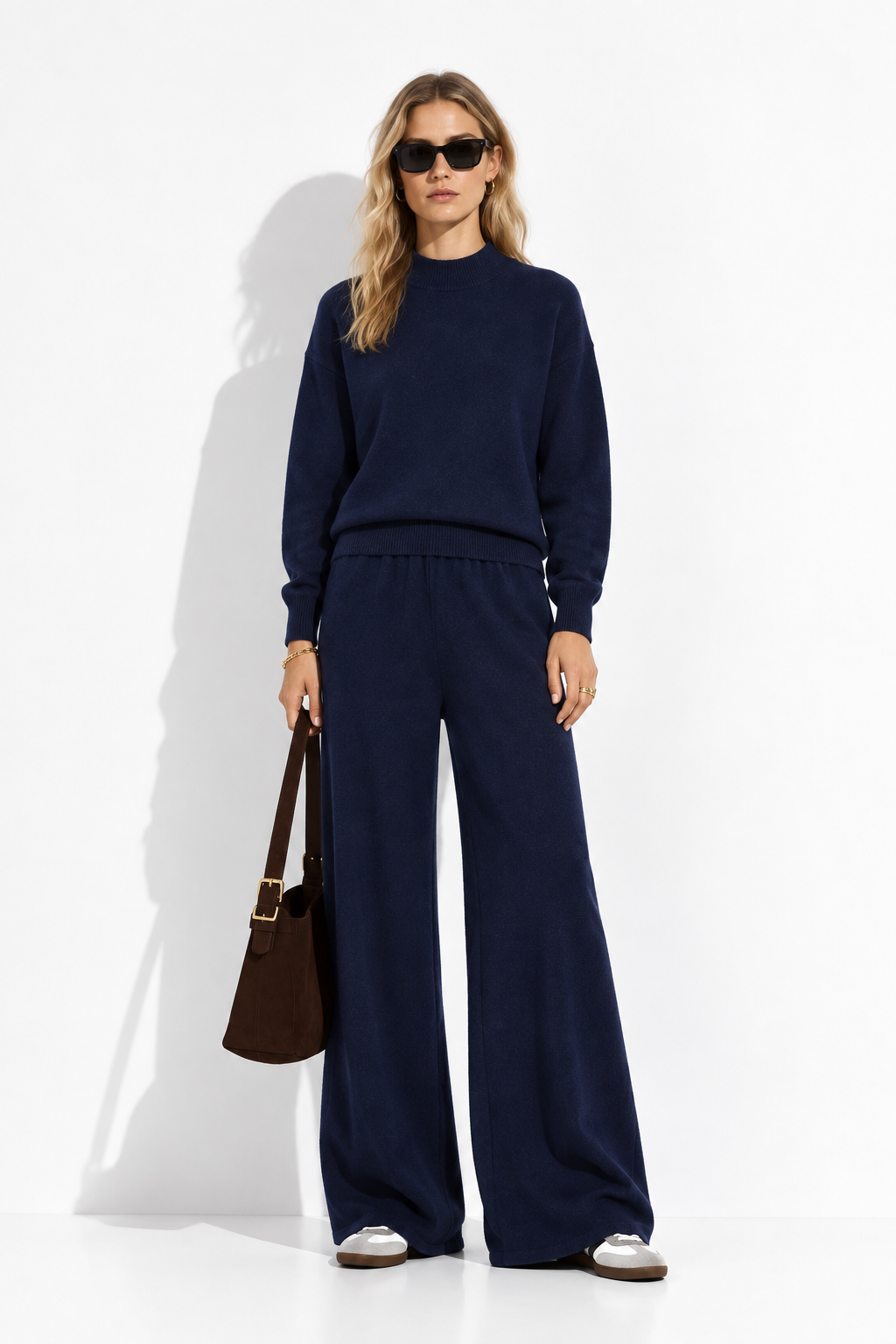Completo a Maglia con Top e Pantaloni Largo | Stile Invernale