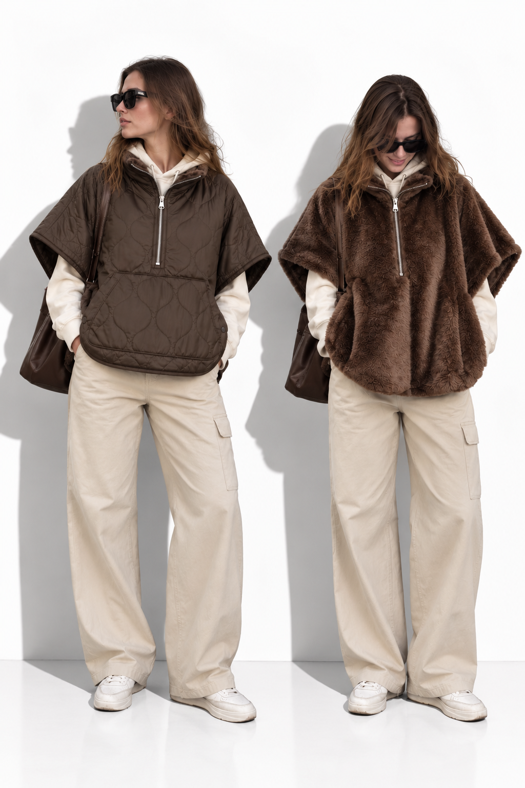 Cappa Reversibile Trapuntata in Peluche | Stile Chic