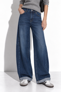 Jeans a Vita Alta con Gamba Larga | Stile Casual