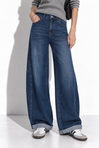 Jeans a Vita Alta con Gamba Larga | Stile Casual