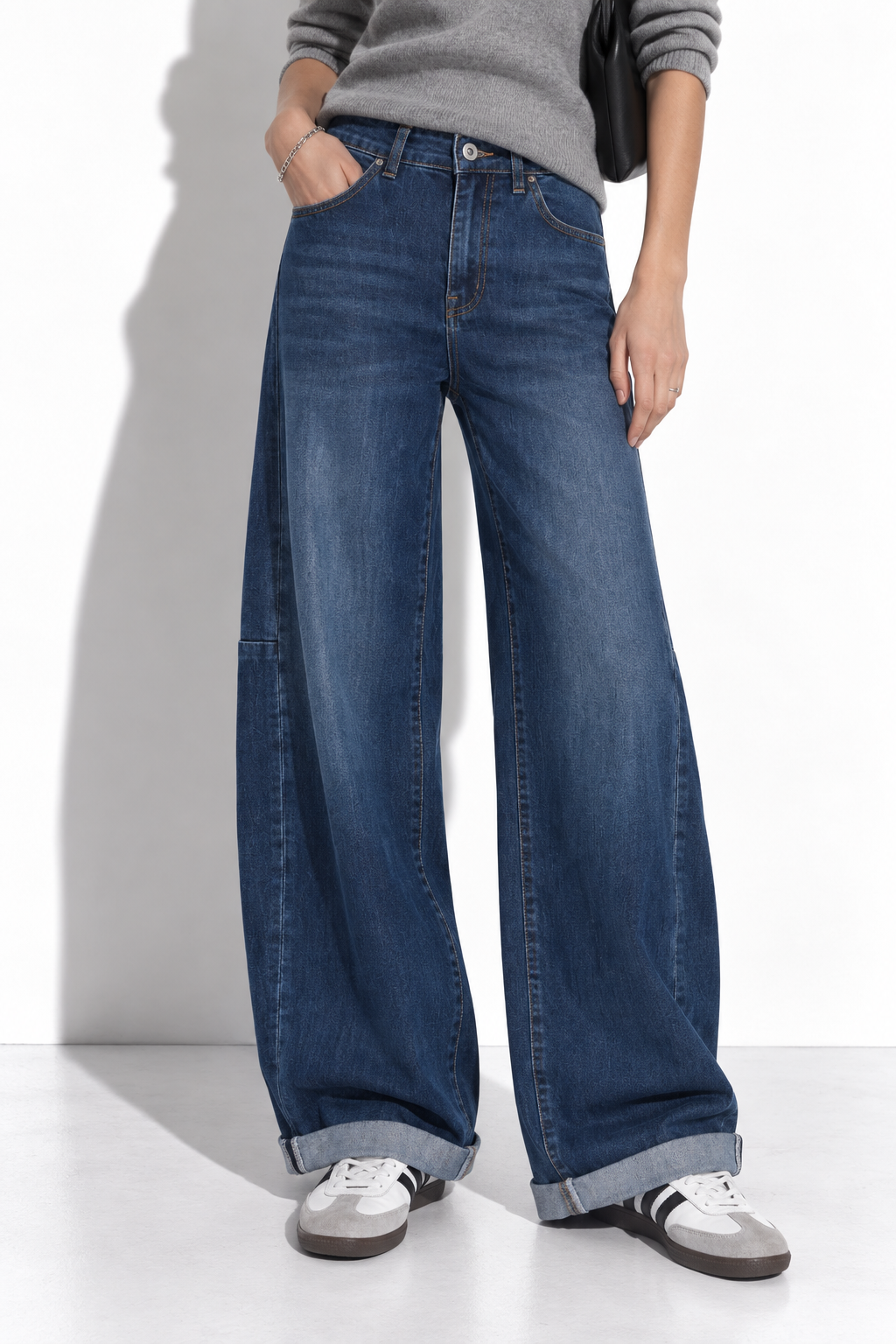 Jeans a Vita Alta con Gamba Larga | Stile Casual