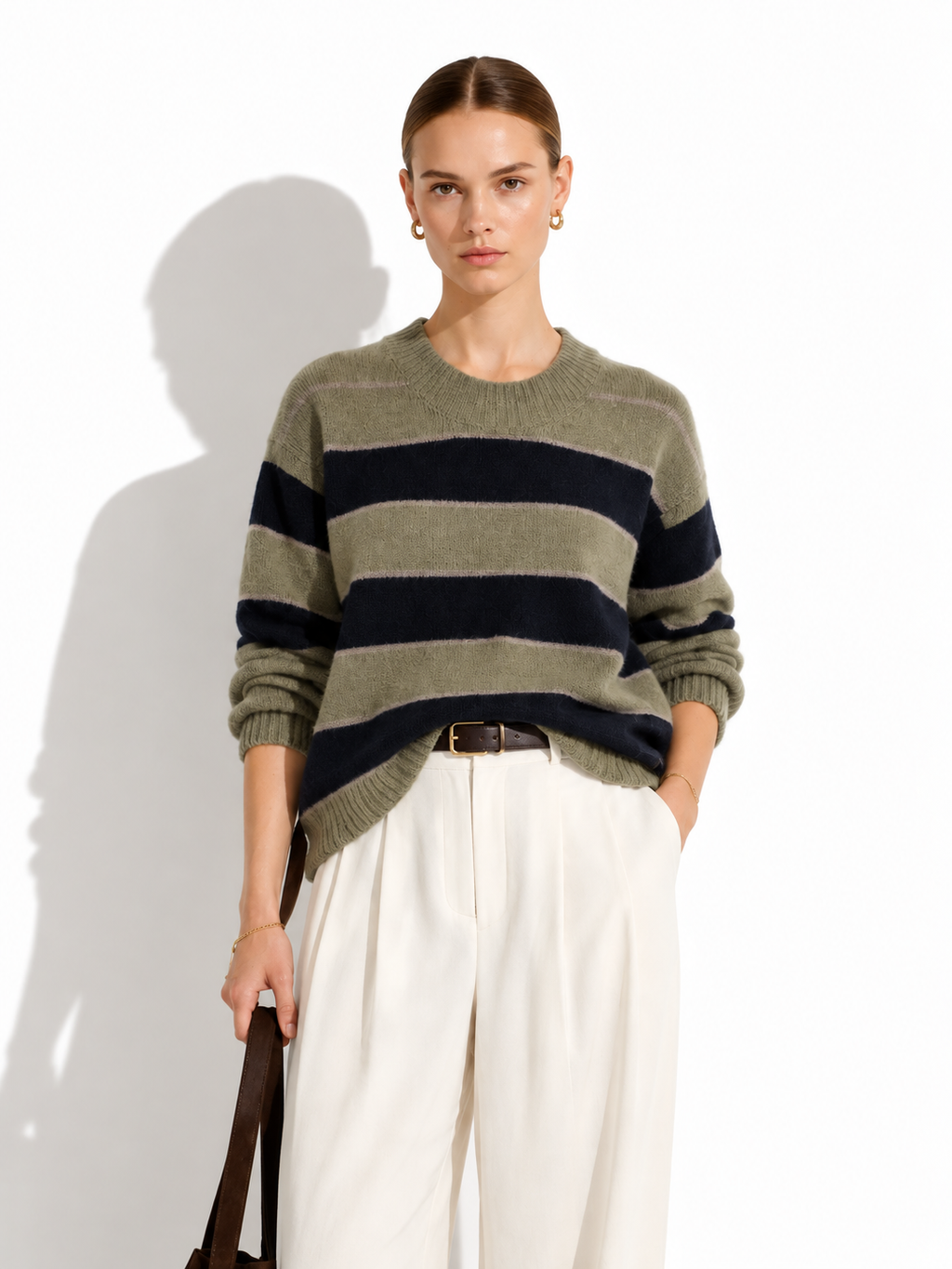 Maglia a Righe con Scollo Rotondo e Maniche Lunghe | Stile Casual