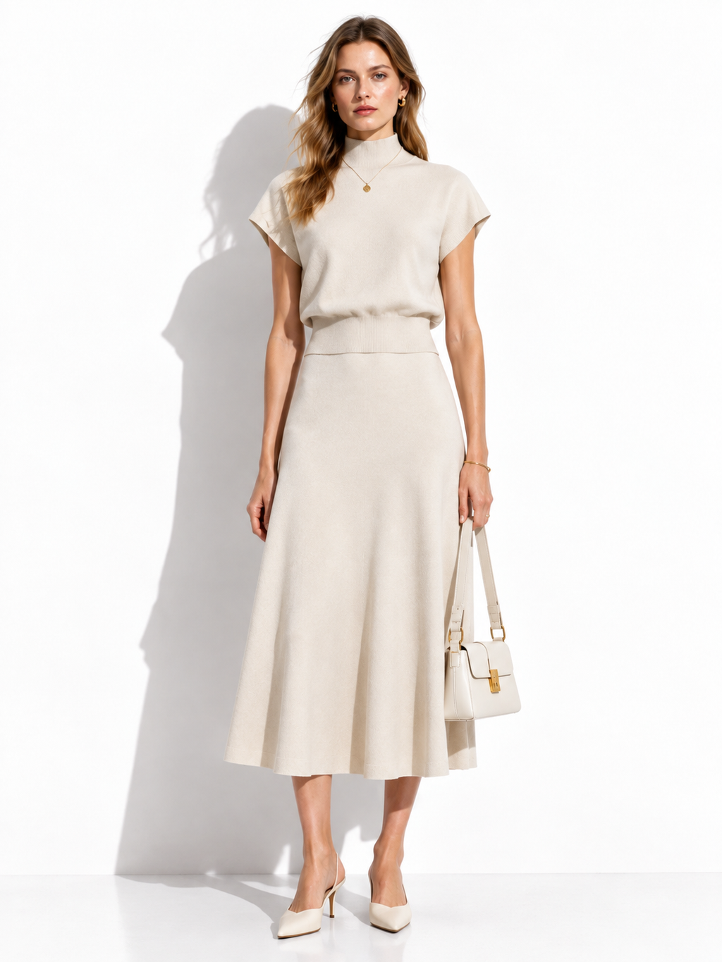 Completo a Maglia con Gonna a Portafoglio | Stile Elegante