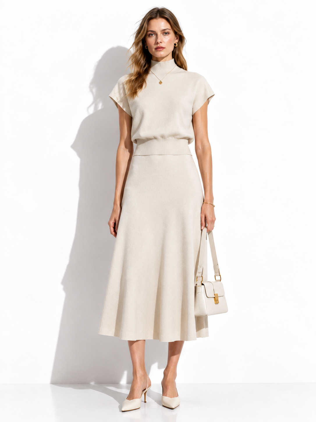 Completo a Maglia con Gonna a Portafoglio | Stile Elegante