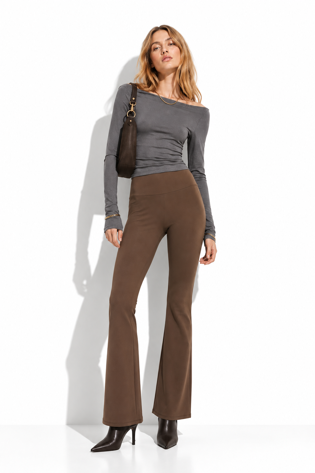 Pantaloni Yoga a Vita Alta con Gamba Svasata | Fitness & Shaping