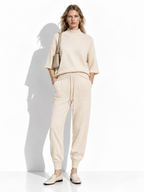 Knitted Set with High Neck and Drawstring | Casual Style