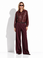Faux Leather Jacket with Chest Pocket | Casual Style