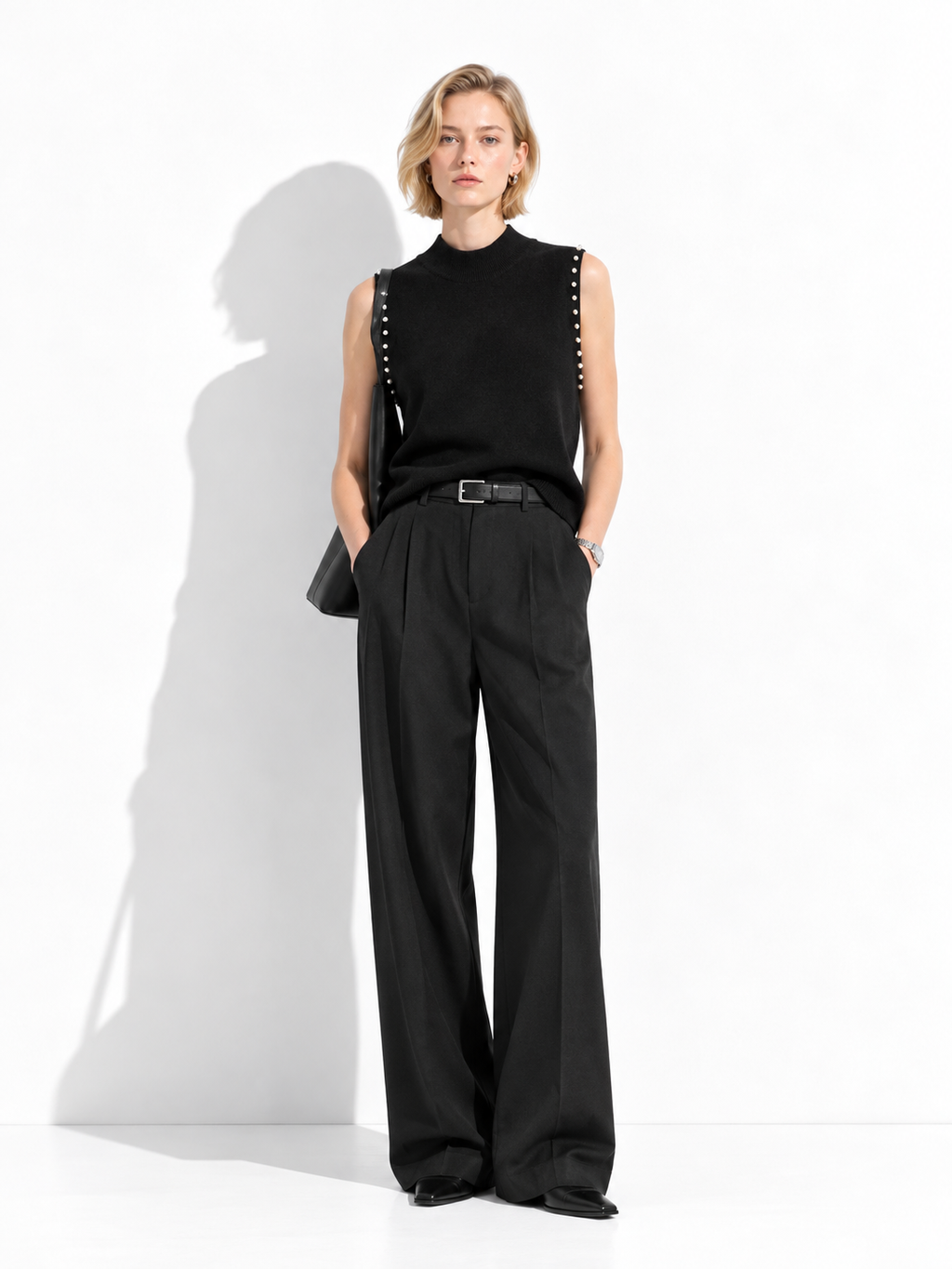 Top a Maglia Senza Maniche con Strass | Stile Elegante