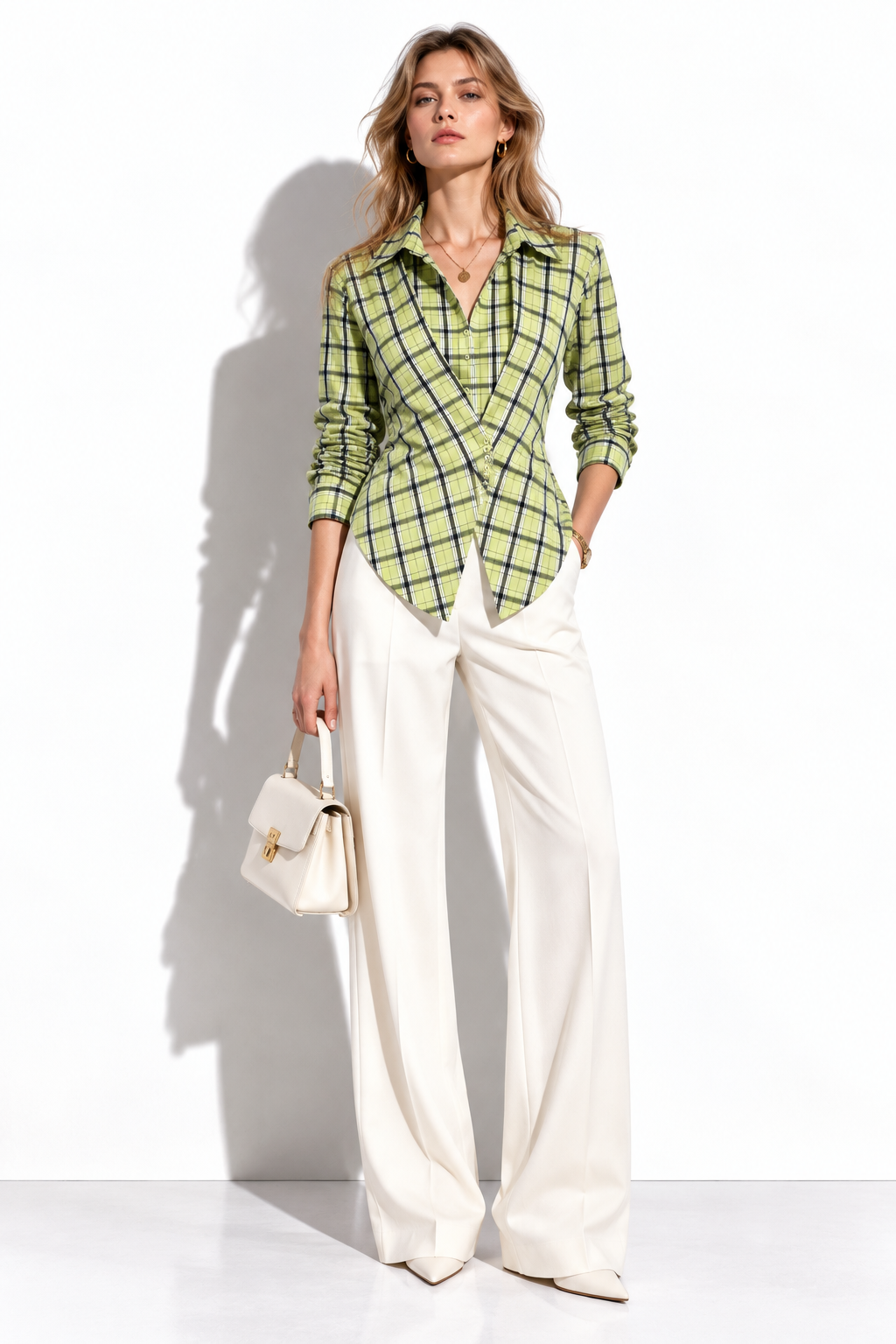 Camicia a Quadri con Arricciatura in Vita | Stile Casual