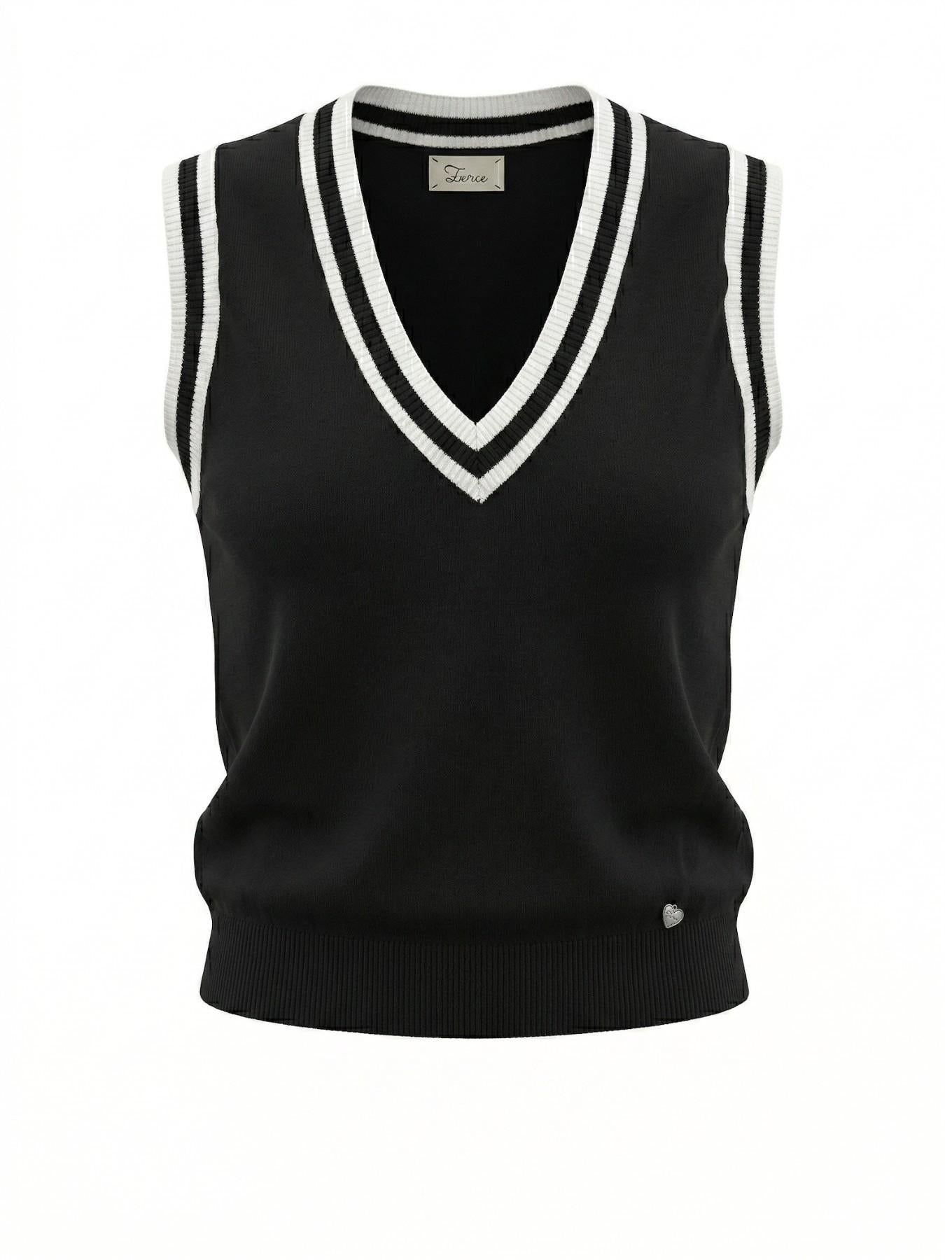 URBANREVERSE Women Knit Vest V Neck Sleeveless Top Soft Viscose Blend Lightweight Layering Preppy Chic Minimal Style Casual Outfit Elegant Basic Fashion Trend Everyday Wear Made in Italy