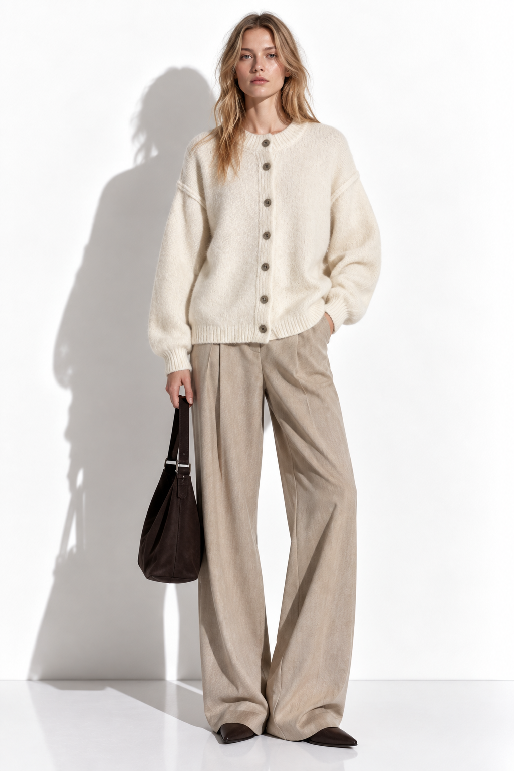 Cardigan a Maglia con Girocollo e Bottoni | Stile Casual