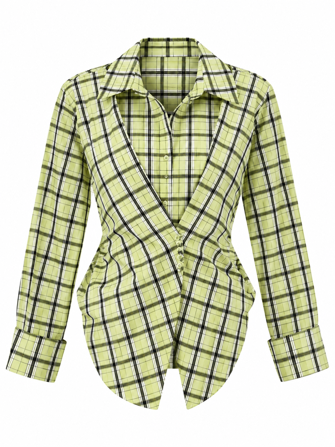 Camicia a Quadri con Arricciatura in Vita | Stile Casual