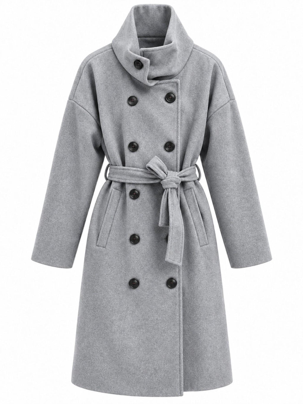 Cappotto Lungo Doppiopetto con Cintura | Stile Elegante