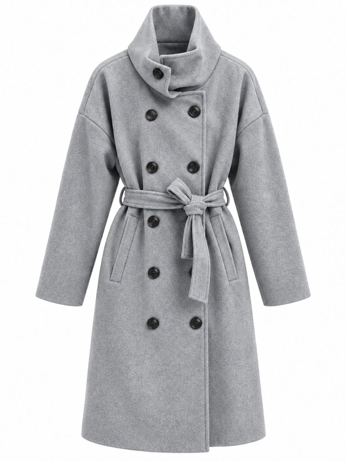 Cappotto Lungo Doppiopetto con Cintura | Stile Elegante