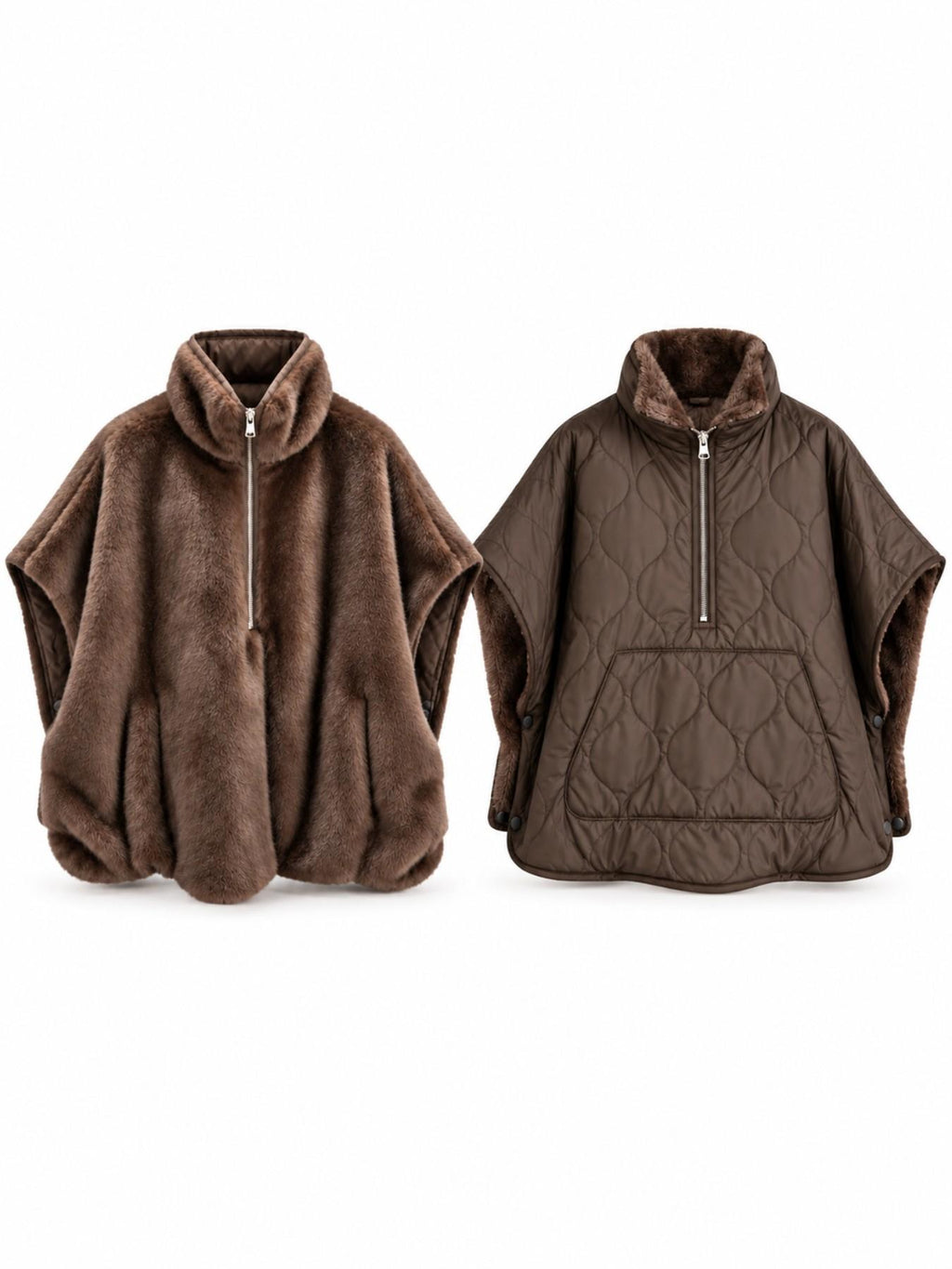 Cappa Reversibile Trapuntata in Peluche | Stile Chic