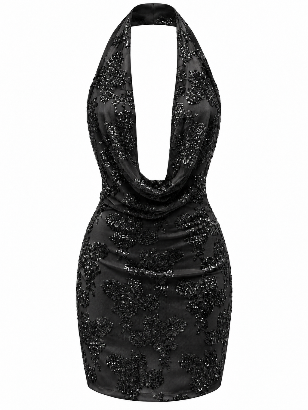 Abito Mini con Scollo Halter e Paillettes | Stile Elegante