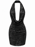 Abito Mini con Scollo Halter e Paillettes | Stile Elegante
