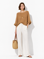 Maglia Loose a Maniche Svasate con Balze | Stile Casual
