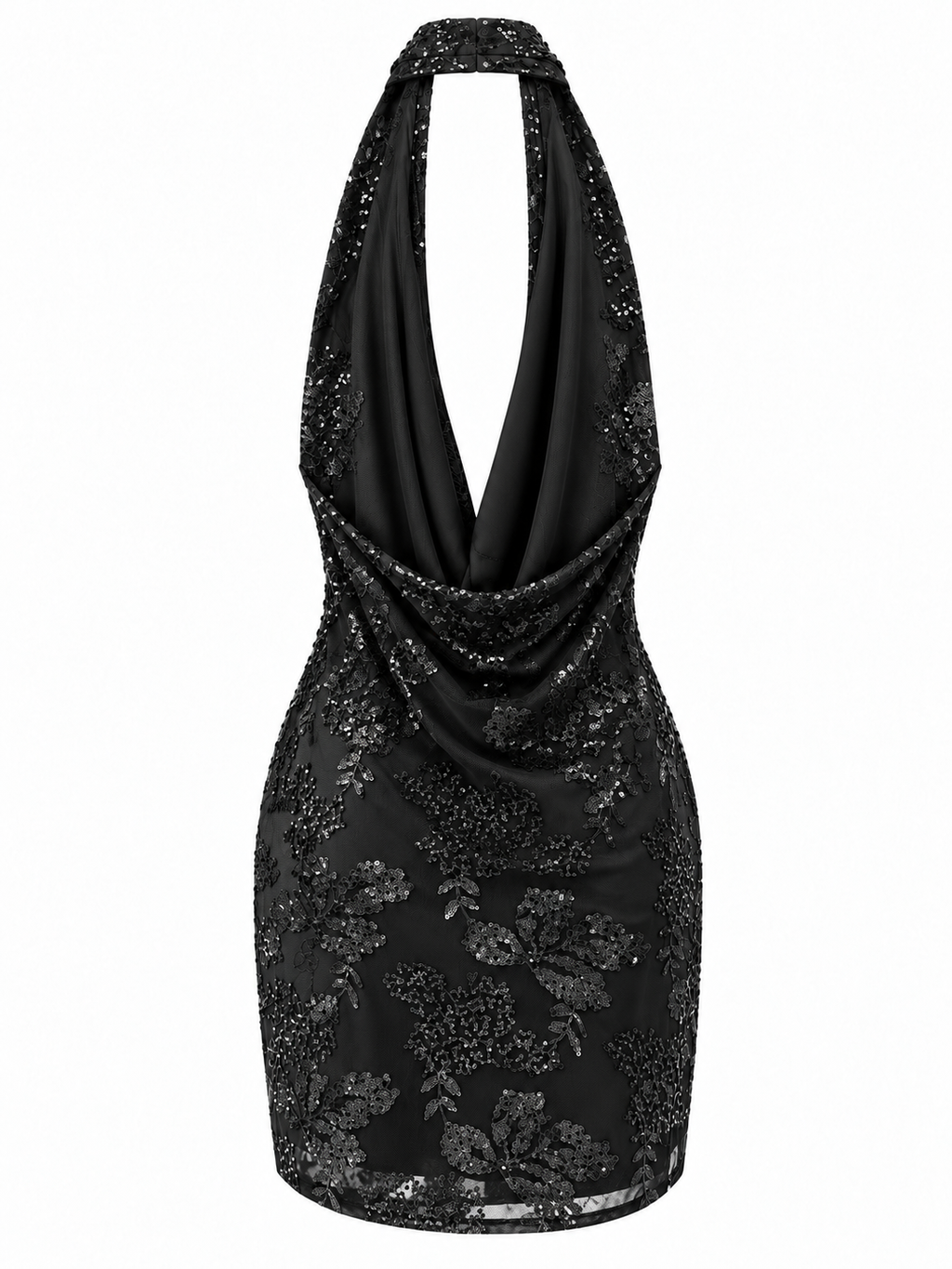 Abito Mini con Scollo Halter e Paillettes | Stile Elegante