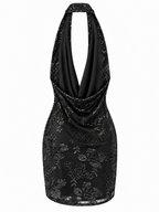 Abito Mini con Scollo Halter e Paillettes | Stile Elegante