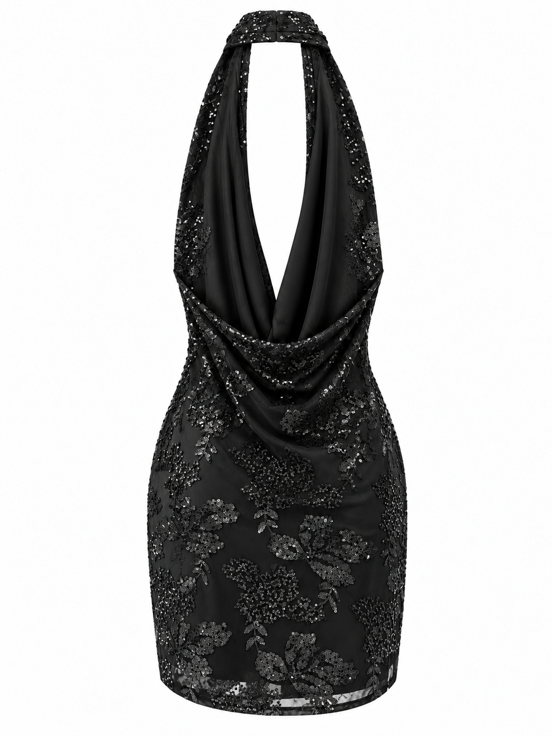 Abito Mini con Scollo Halter e Paillettes | Stile Elegante