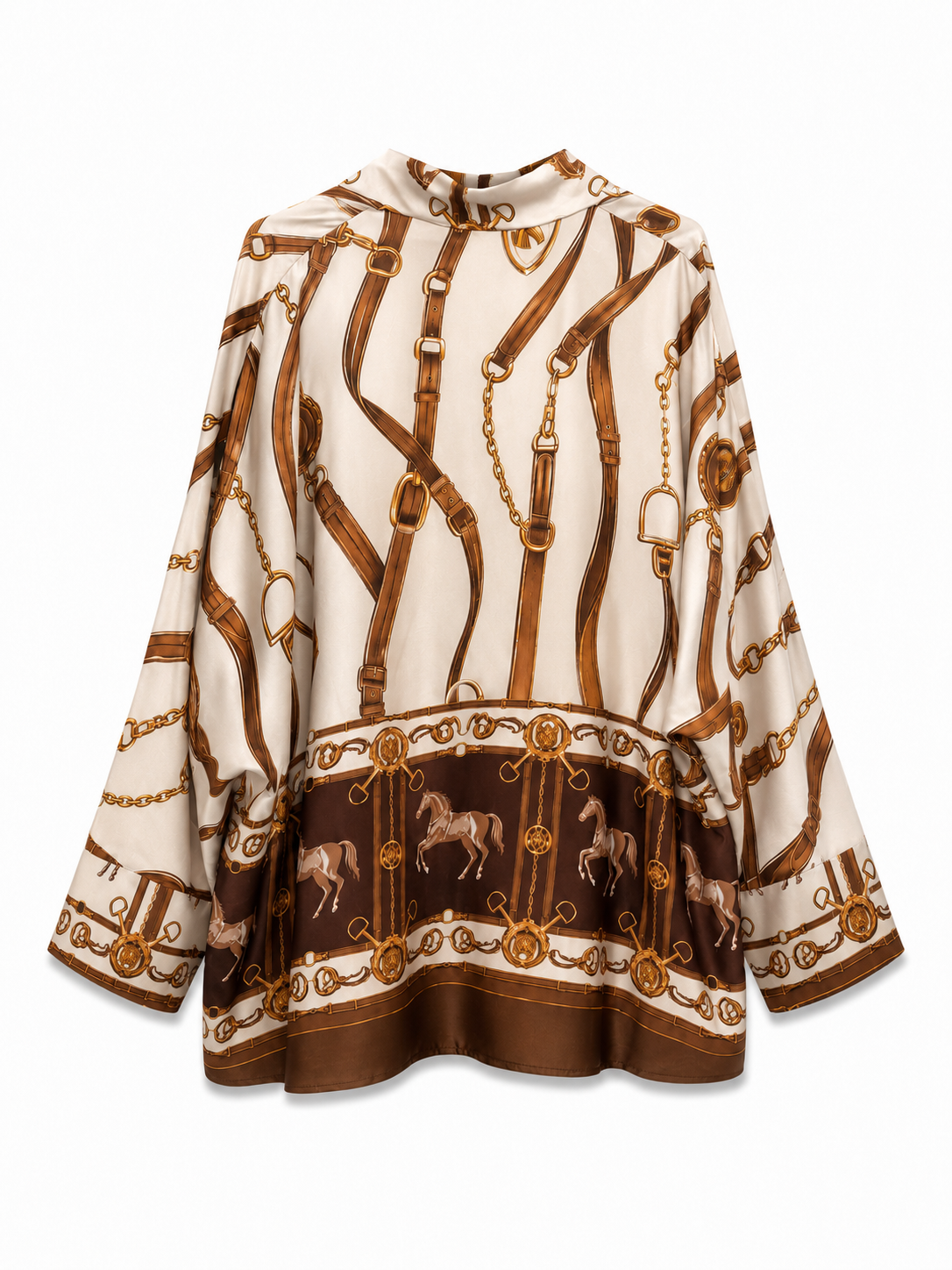Camicia con Stampa Barocca e Cavallo | Stile Elegante