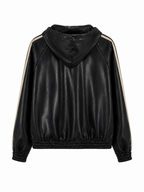 Giacca in Finta Pelle con Cappuccio e Zip | Stile Sporty