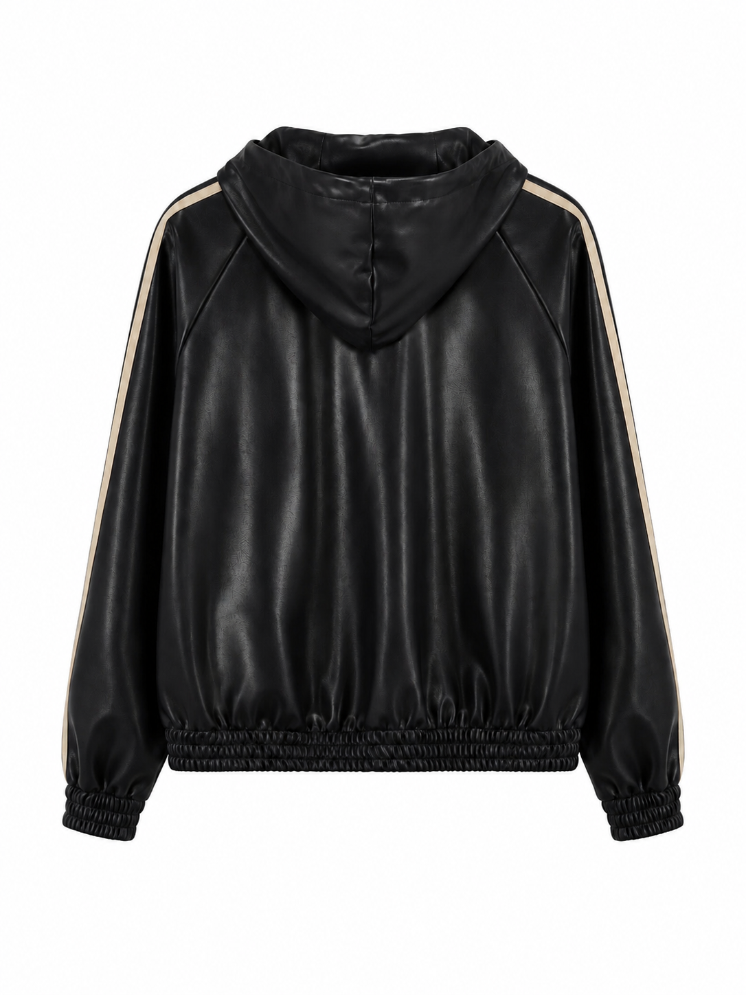 Giacca in Finta Pelle con Cappuccio e Zip | Stile Sporty