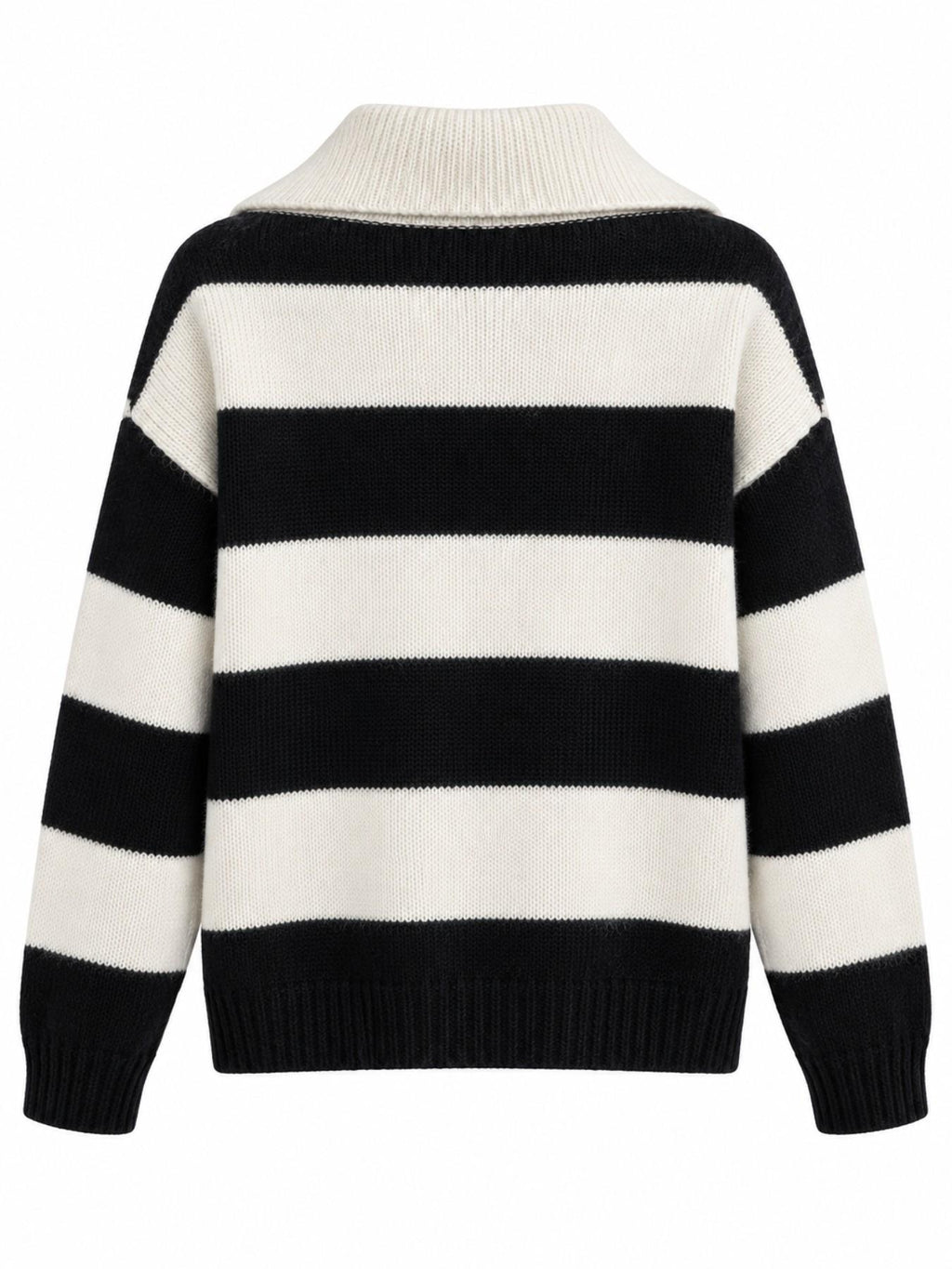 Maglia a Righe con Scollo a V e Maniche Lunghe | Stile Casual