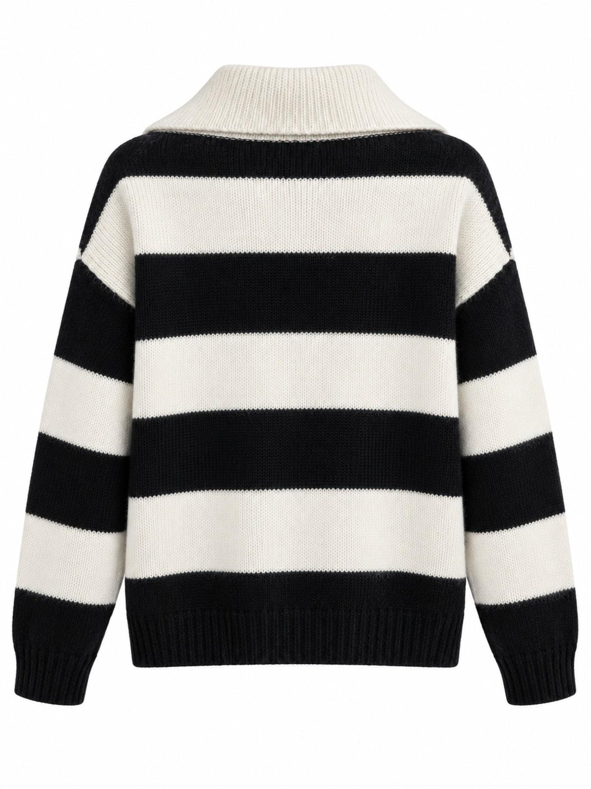 Maglia a Righe con Scollo a V e Maniche Lunghe | Stile Casual