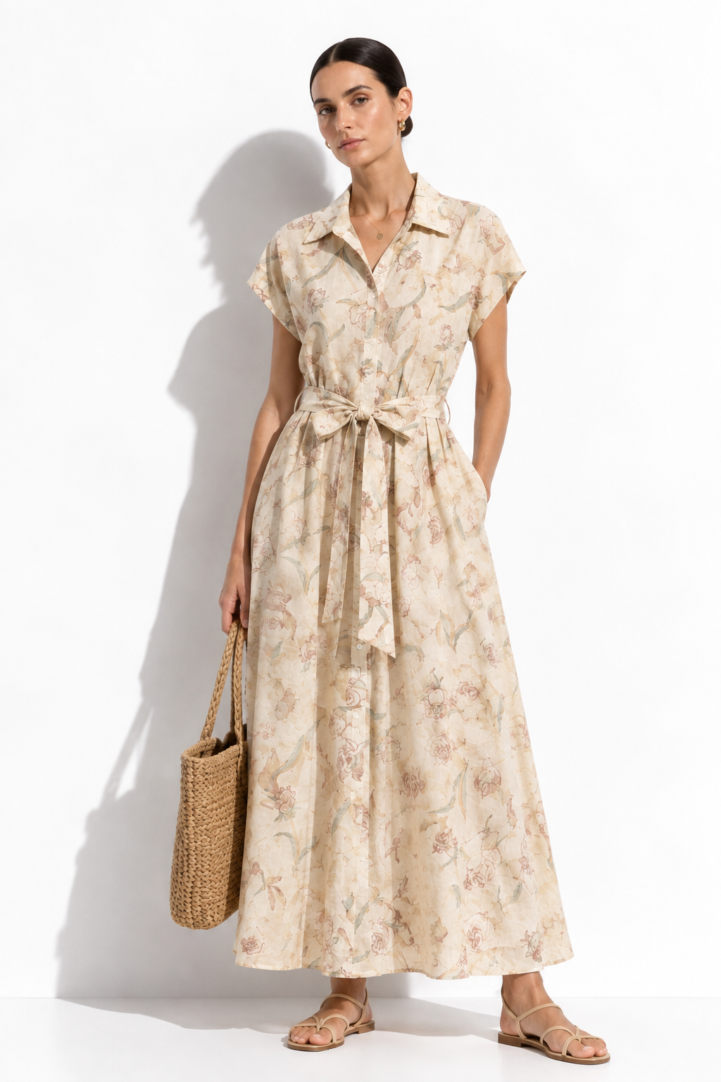 Abito Camicia Midi a Fiori | Look Elegante Estivo