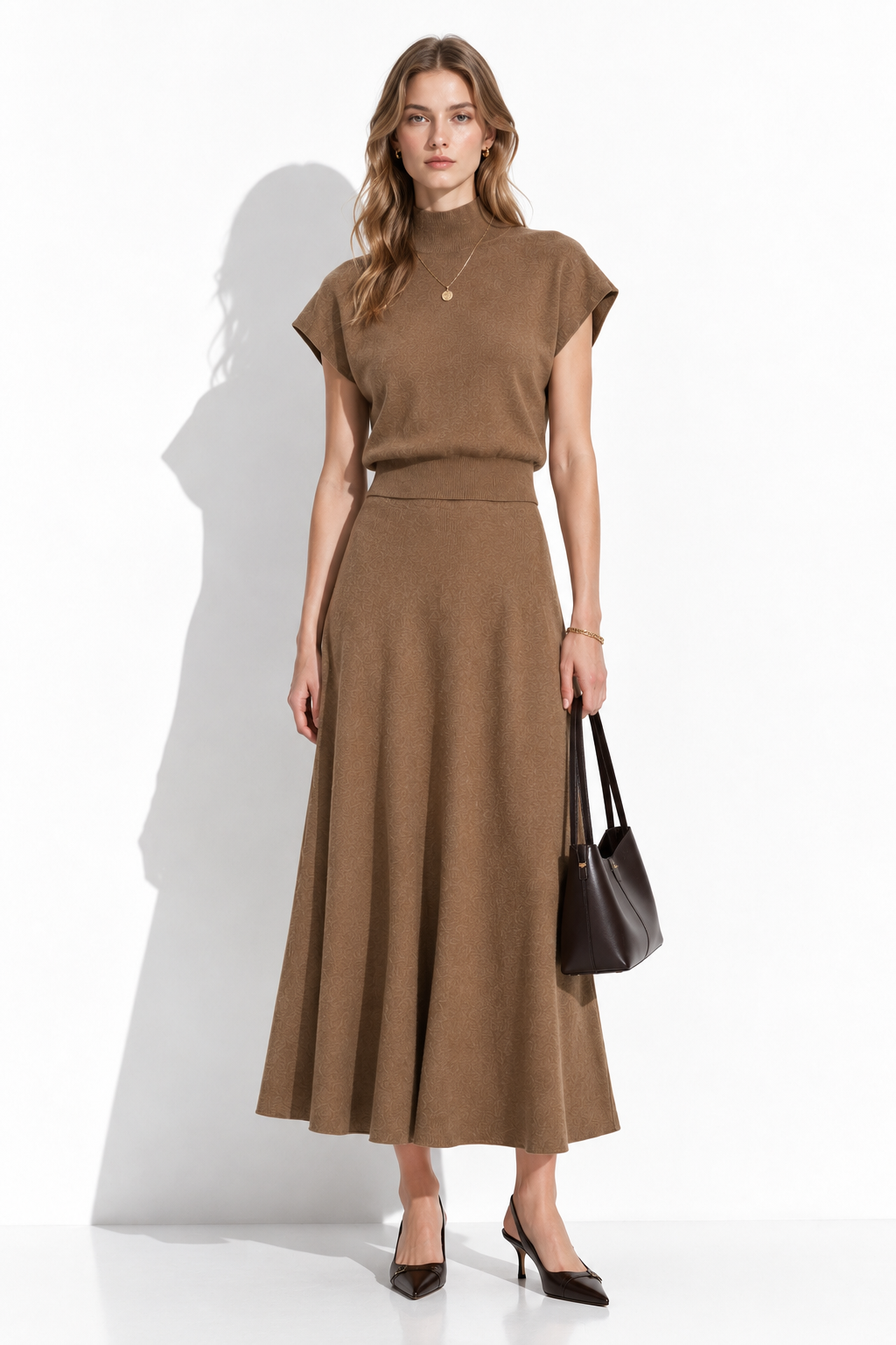 Completo a Maglia con Gonna a Portafoglio | Stile Elegante