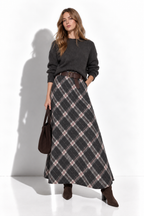 Gonna Midi a Quadri con Cintura | Stile Casual