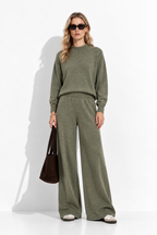 Completo a Maglia con Top e Pantaloni Largo | Stile Invernale