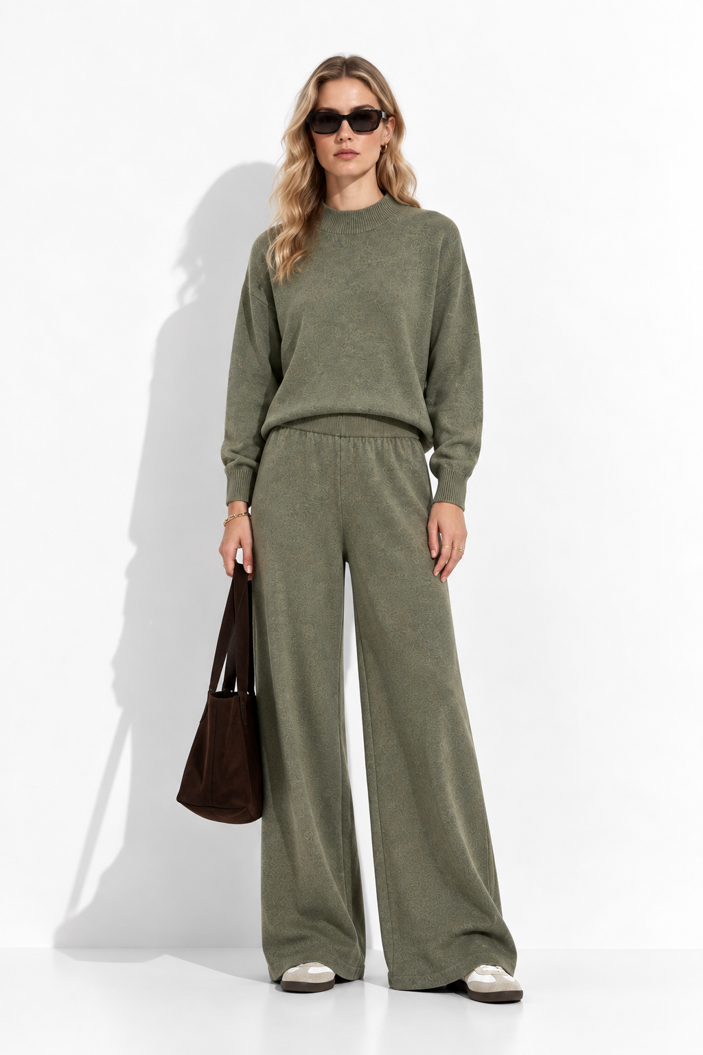 Completo a Maglia con Top e Pantaloni Largo | Stile Invernale