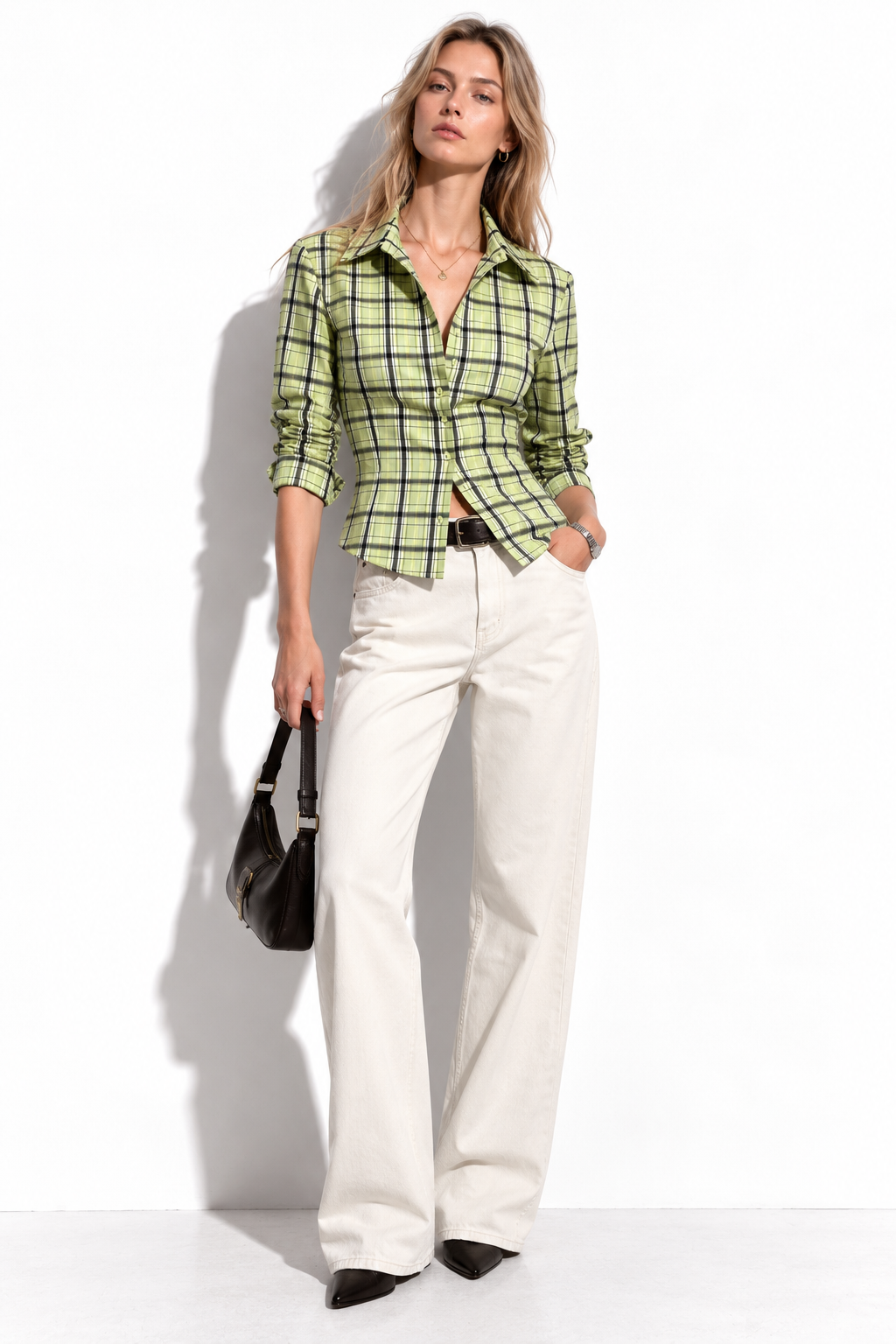 Camicia a Quadri con Vita Aderente | Stile Femminile