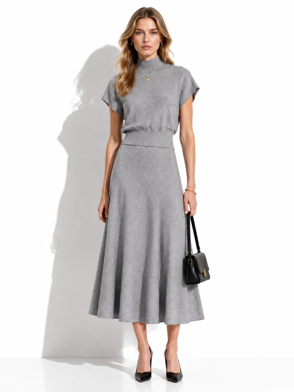Completo a Maglia con Gonna a Portafoglio | Stile Elegante