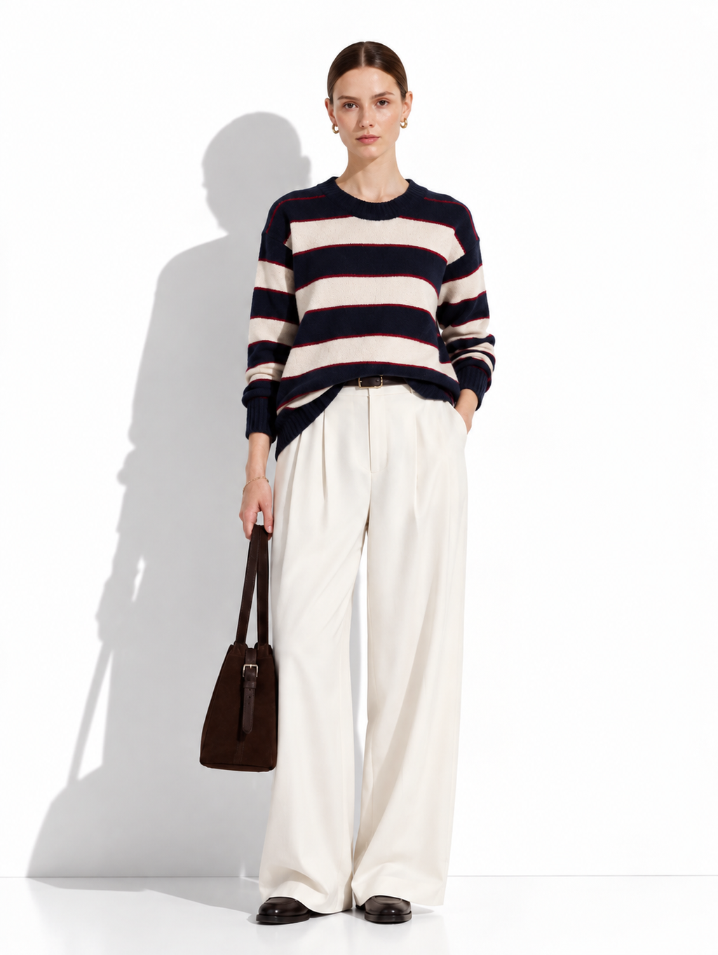Maglia a Righe con Scollo Rotondo e Maniche Lunghe | Stile Casual