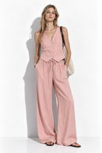 Completo Gilet e Pantaloni in Ramie | Look Estivo Casual Chic