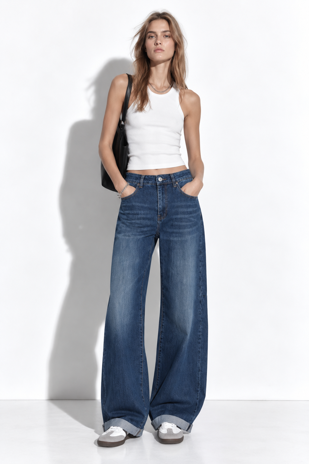 Jeans a Vita Alta con Gamba Larga | Stile Casual