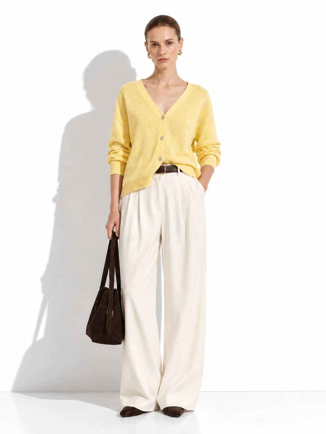Cardigan a Maglia con Scollo a V e Bottoni | Stile Casual