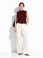Sleeveless Knit Top with High Neck | Casual Style