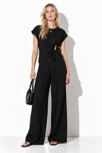 Completo Tessuto con Top e Pantaloni Largo | Look Casual Chic
