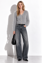 Cardigan a Maglia con Scollo a V e Bottoni | Stile Casual