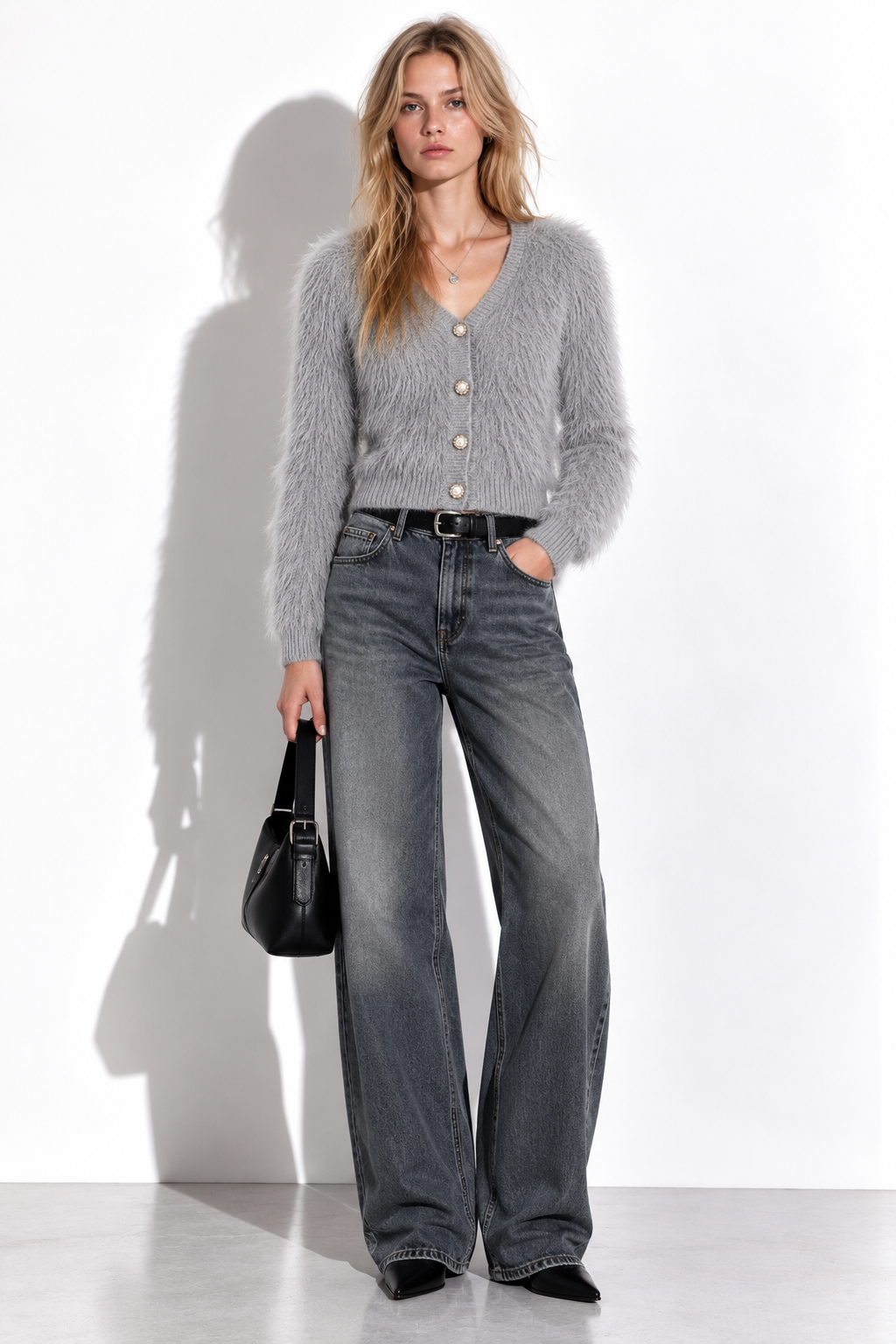 Cardigan a Maglia con Scollo a V e Bottoni | Stile Casual