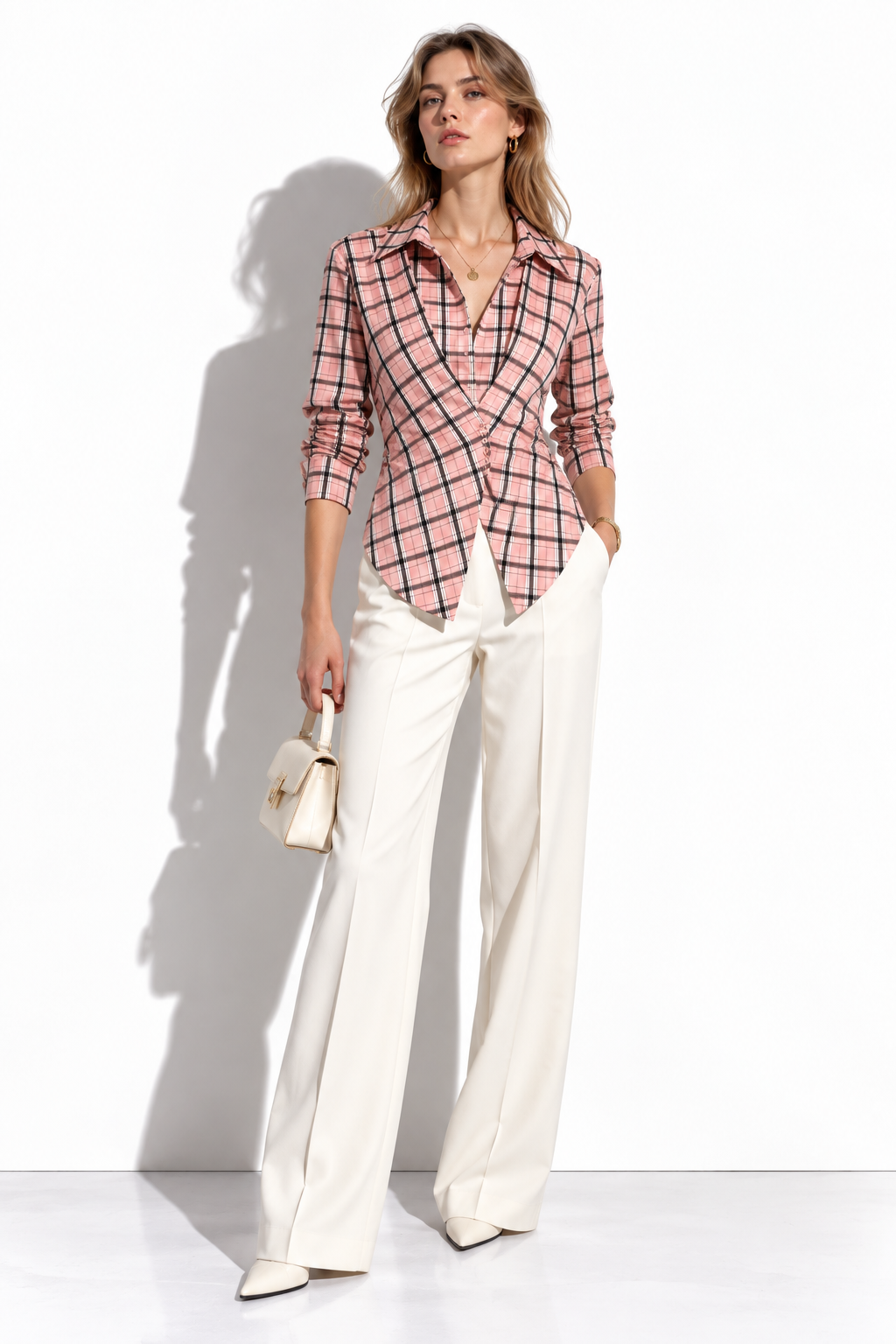 Camicia a Quadri con Arricciatura in Vita | Stile Casual