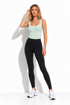 Bodysuit a Costine Senza Maniche con Scollo Quadrato | Basic Slim