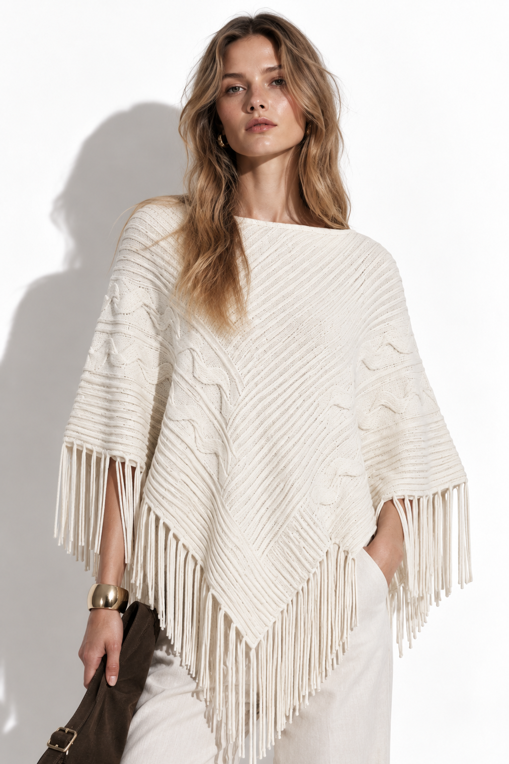 Maglia a Mantella con Frange | Stile Casual