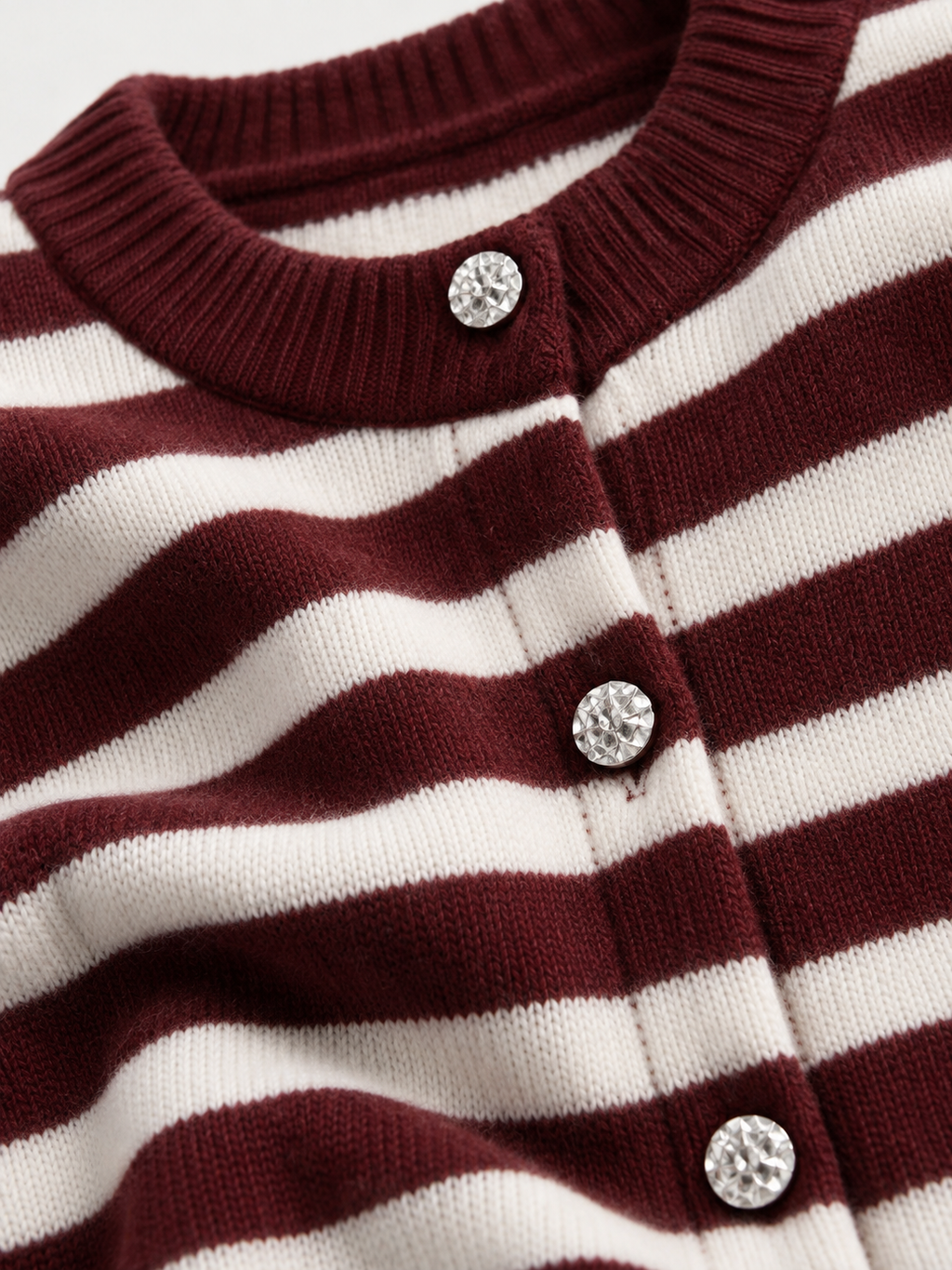 Cardigan a Maglia a Righe con Bottoni | Stile Casual